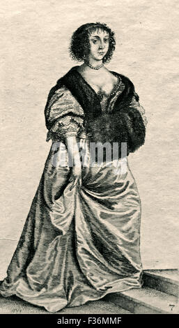 FDer Kleidung der englischen Women1640 Wenzel Hollar 1607-1677 (Václav Hollar böhmische Kupferstecher, Wenzel und Wenzel in Deutschland als Wenzel Hollar. In Prag geboren und starb in London Stockfoto