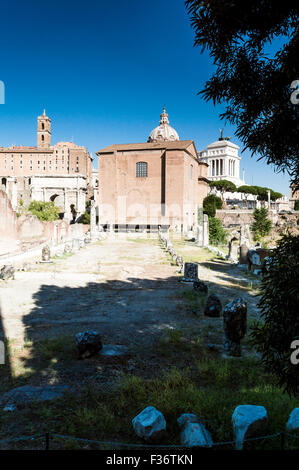 Rom, Italien - 5. August 2015: Blick auf das Forum Romanum in Richtung der Tabularium Stockfoto