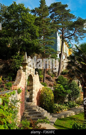 Portmeirion Italianate Dorf Gwynedd North Wales Großbritannien Großbritannien Europa Stockfoto