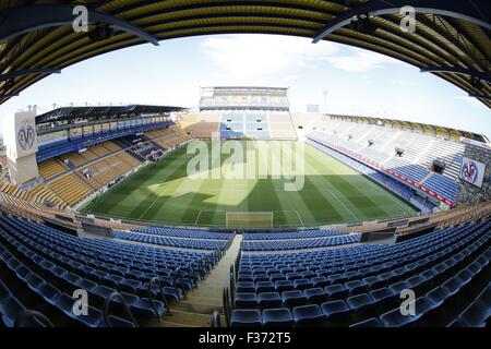 Vila-Real, Spanien. 28. August 2015. Estadio El Madrigal, allgemeine Anzeigen Fußball: Spanisch "Liga BBVA" match zwischen Villarreal CF 3-1 RCD Espanyol im Madrigal Stadium in Vila-Real, Spanien. © Mutsu Kawamori/AFLO/Alamy Live-Nachrichten Stockfoto