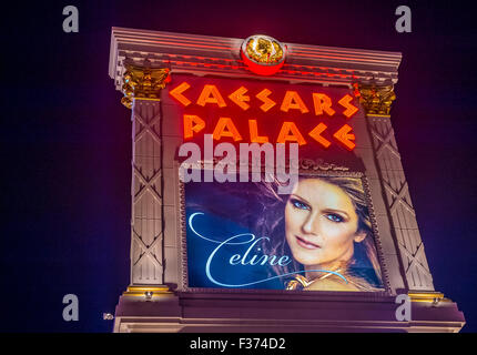 Celine Dion anzeigen Poster im Caesars Palasthotel in Las Vegas Stockfoto