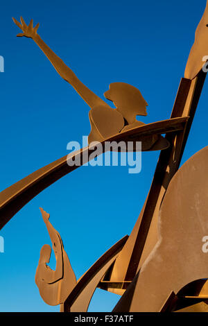 Homenatge a la Natacio von Alfredo Lanz, Skulptur, Strand von Barceloneta, Barcelona, Katalonien, Spanien Stockfoto