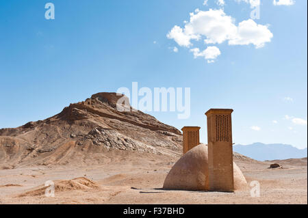 Dakhma, Türme des Schweigens, Platz für Himmel Bestattungen, Yazd, Iran Stockfoto