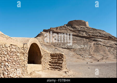 Dakhma, Türme des Schweigens, Platz für Himmel Bestattungen, Yazd, Iran Stockfoto