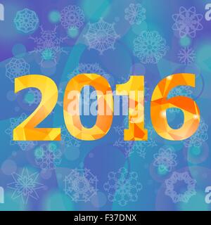 Polygonale Neujahr Zahlen Stock Vektor