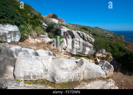 Griechenland, Kykladen, Naxos, Apollonas, Kouros von Apollonas, (Modelrelease Liegt Vor) Stockfoto