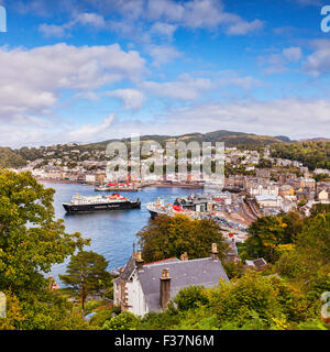 CalMac Fähre Clansman, Oban Hafen, Oban, Argyll and Bute, Scotland, UK. Stockfoto