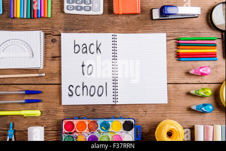 Zurück zu Schule Komposition Stockfoto