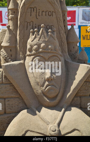 Sand sculpting Wettbewerb statt in Parksville auf Vancouver Island im Juli 2015. Stockfoto