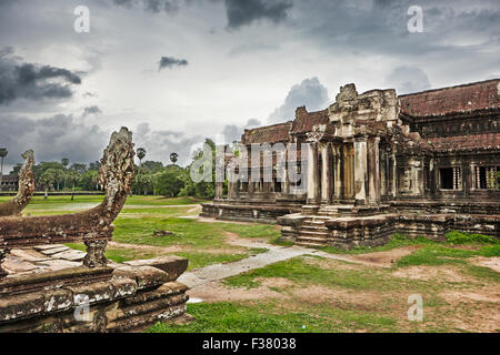 Bibliotheksgebäude am Tempelanlage Angkor Wat. Angkor archäologischer Park, Siem Reap Provinz, Kambodscha. Stockfoto