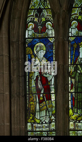 Kathedrale von Lichfield, St. Chad Fenster Stockfoto