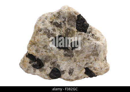 Tourmaline Pegmatit (Schörl Turmalin ist schwarz) Stockfoto