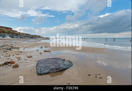 Der Strand von Happisburgh an der Küste von Norfolk Stockfoto