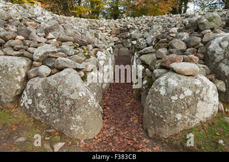 Prähistorische Beerdigung Cairns von Balnuaran von Schloten, auch genannt Schloten Cairns - in der Nähe von Inverness, Schottisches Hochland. Stockfoto