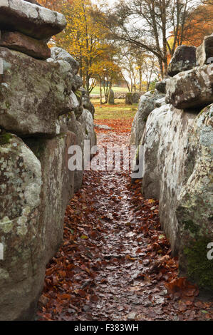 Prähistorische Beerdigung Cairns von Balnuaran von Schloten, auch genannt Schloten Cairns - in der Nähe von Inverness, Schottisches Hochland. Stockfoto