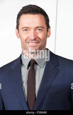 Tokio, Japan. 1. Oktober 2015. Australische Schauspieler Hugh Jackman besucht die japanische Premiere für den Film Pan in Roppongi Hills Arena am 1. Oktober 2015, Tokio, Japan. Der Film trifft japanische Theater am 31. Oktober. Credit: Rodrigo Reyes Marin/AFLO/Alamy Live News Stockfoto