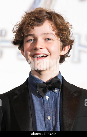 Tokio, Japan. 1. Oktober 2015. Australischer junge Schauspieler Levi Miller besucht die japanische Erstaufführung des Films Pan in Roppongi Hills Arena am 1. Oktober 2015, Tokio, Japan. Der Film trifft japanische Theater am 31. Oktober. Credit: Rodrigo Reyes Marin/AFLO/Alamy Live News Stockfoto