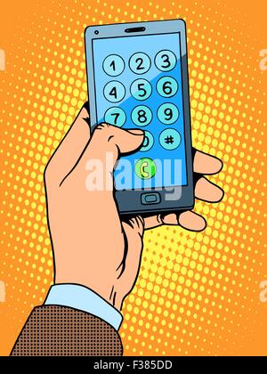 Hand-Smartphone-Handy-Nummer Stock Vektor