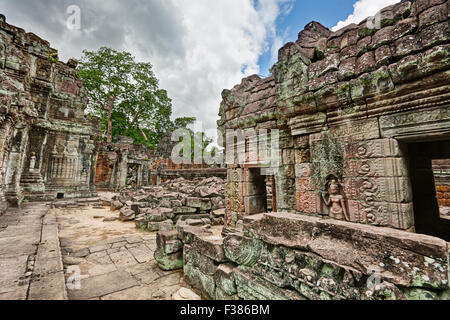 Preah Khan Tempel. Angkor archäologischer Park, Siem Reap Provinz, Kambodscha. Stockfoto