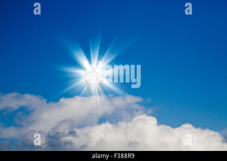 Jesus Christus in blauer Himmel mit weißen Wolken - Himmel Stockfoto