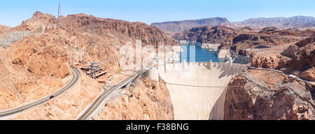 Panoramablick über den Hoover Dam, USA. Stockfoto