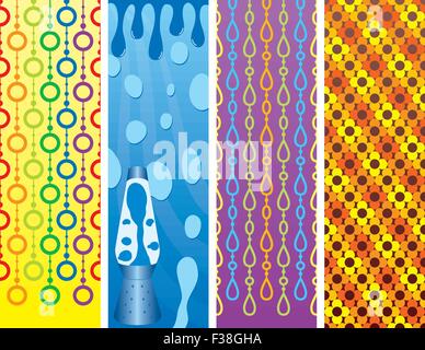 Vier bunte vertikale Hintergründe, jeweils auf einer separaten Ebene für die einfache Bearbeitung, ändern Sie die Farben nach Ihren Bedürfnissen SS 2982756 Stock Vektor