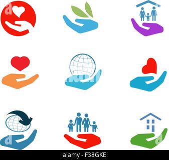 Geschäft Vektor-Logo-Design-Vorlage. Symbol für Familie oder Liebe Stock Vektor