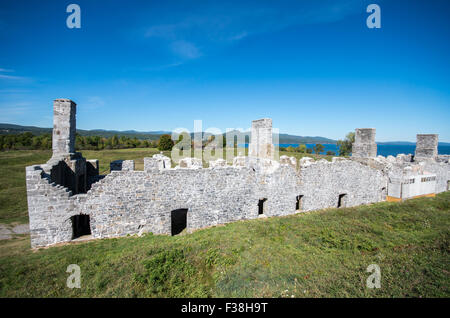 Ruinen des britischen Forts am Lake Champlain in Crown Point New York Stockfoto