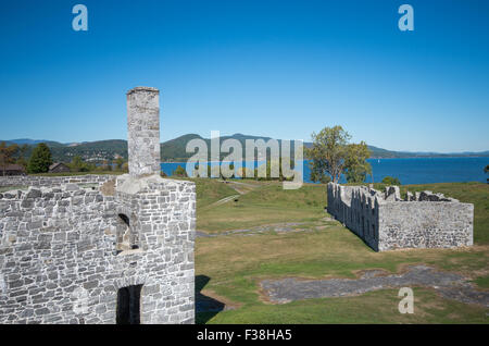 Ruinen des britischen Forts am Lake Champlain in Crown Point New York Stockfoto