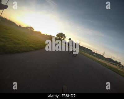 GoPro Foto der Radrennfahrer in Schaltung/Straßenrennen Stockfoto