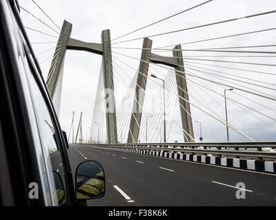 Rajiv Gandhi Sea Link, Brücke Verbindung westlichen Mumbai, Indien Stockfoto