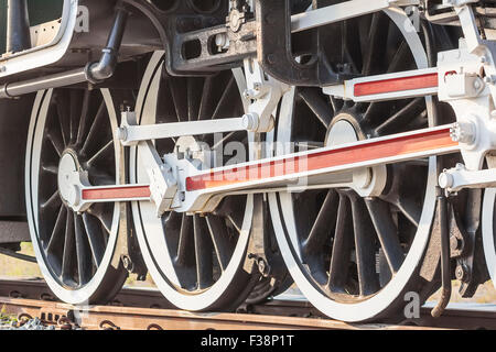 Dampfzug, Räder. Stockfoto