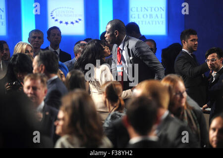 Naomi Campbell bei der Abschlussfeier der Clinton Global Initiative 2015 im Hotel Sheraton Times Square in New York am 29. September. Stockfoto