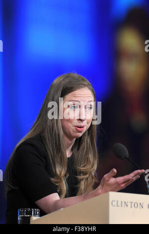 Chelsea Clinton bei der Abschlussfeier der Clinton Global Initiative 2015 im Hotel Sheraton Times Square in New York am 29. September. Stockfoto