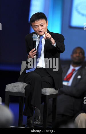 Jack Ma bei der Abschlussfeier der Clinton Global Initiative 2015 im Hotel Sheraton Times Square in New York am 29. September. Stockfoto