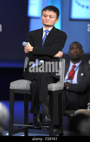 Jack Ma bei der Abschlussfeier der Clinton Global Initiative 2015 im Hotel Sheraton Times Square in New York am 29. September. Stockfoto