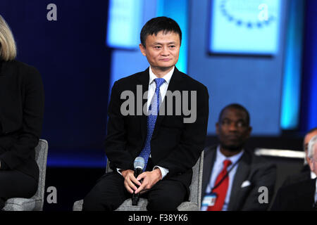 Jack Ma bei der Abschlussfeier der Clinton Global Initiative 2015 im Hotel Sheraton Times Square in New York am 29. September. Stockfoto