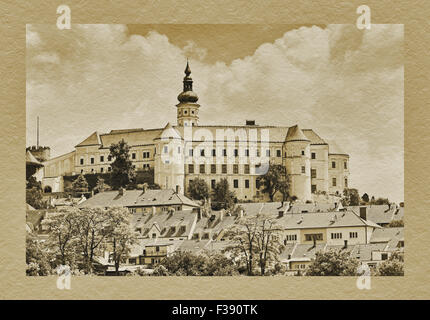 Schloss Mikulov, Breclav, Süd-Mähren, Tschechische Republik, Europa Stockfoto