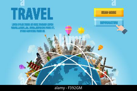 Reisen. berühmte Sehenswürdigkeiten der Welt Stock Vektor