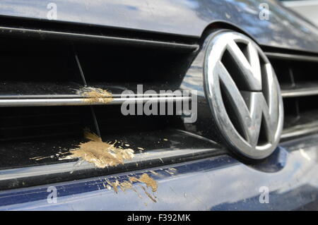 Wolfsburg, Deutschland - 29. September 2015 - Volkswagen VW betrug in Tests für Verschmutzung und Emissionen von seinem Dieselmotor Stockfoto