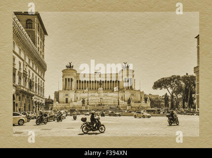 Das Monumento Nazionale a Vittorio Emanuele II ist ein nationales Denkmal in Rom, Lazio, Italien, Europa Stockfoto