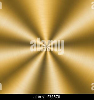 Kreisförmige metallische Textur. Golden glänzende abstrakten Hintergrund Stockfoto