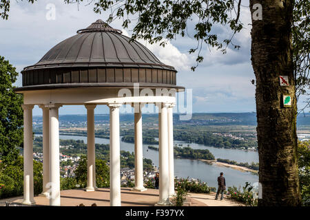 Niederwald Denkmal, Statue der Germania, mit Blick auf das Rheintal, Rüdesheim, Deutschland, Stockfoto