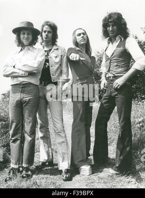 SLADE UK-pop-Gruppe über 1973. Von links: Noddy-Halter, Jim Lea, Dave Hill, Don Powell Stockfoto