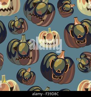 Halloween-Hintergrund mit Kürbissen Stock Vektor