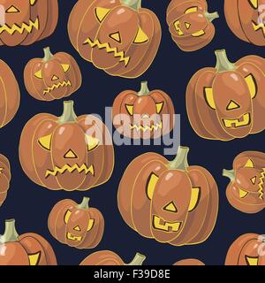 Halloween-Hintergrund mit Kürbissen Stock Vektor