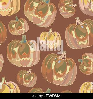 Halloween-Hintergrund mit Kürbissen Stock Vektor