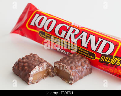 Eine 100 Grand Bar, eine Schokolade Schokoriegel von Nestlé gemacht. Stockfoto