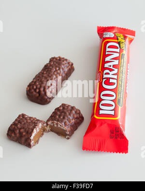 Eine 100 Grand Bar, eine Schokolade Schokoriegel von Nestlé gemacht. Stockfoto