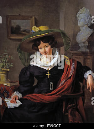 Porträt von Carolina Frederica Kerst, Ehefrau des niederländischen Bildhauers Louis Royer 1830 Charles Van Beveren (1809 – 1850) Niederlande Niederlande Stockfoto